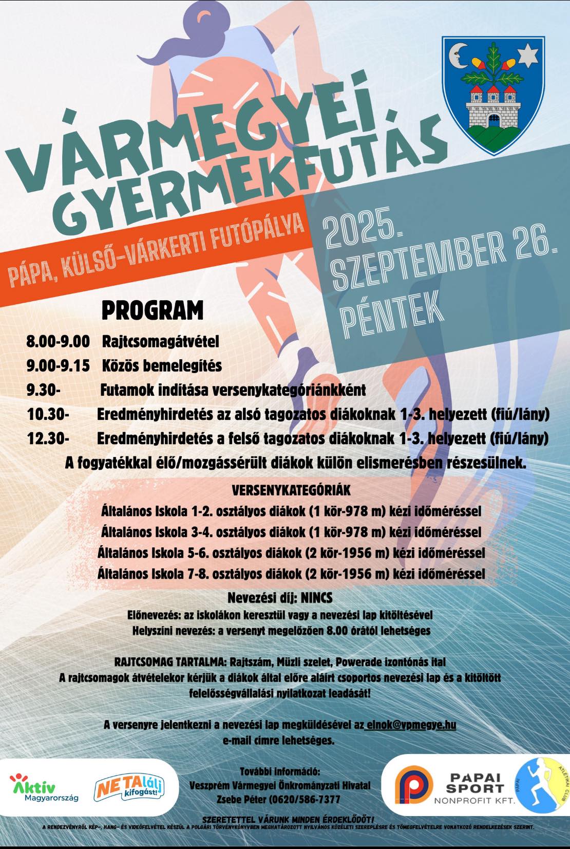 Vármegyei gyermekfutás 2025.09.26. Pápa, Külső-Várkerti futópálya - Pápai Atlétikai Club