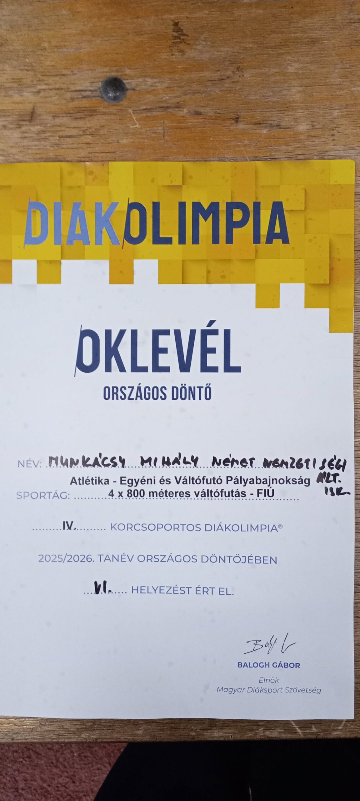 Diákolimpia döntő eredmények 2026 - Pápai Atlétikai Club-6