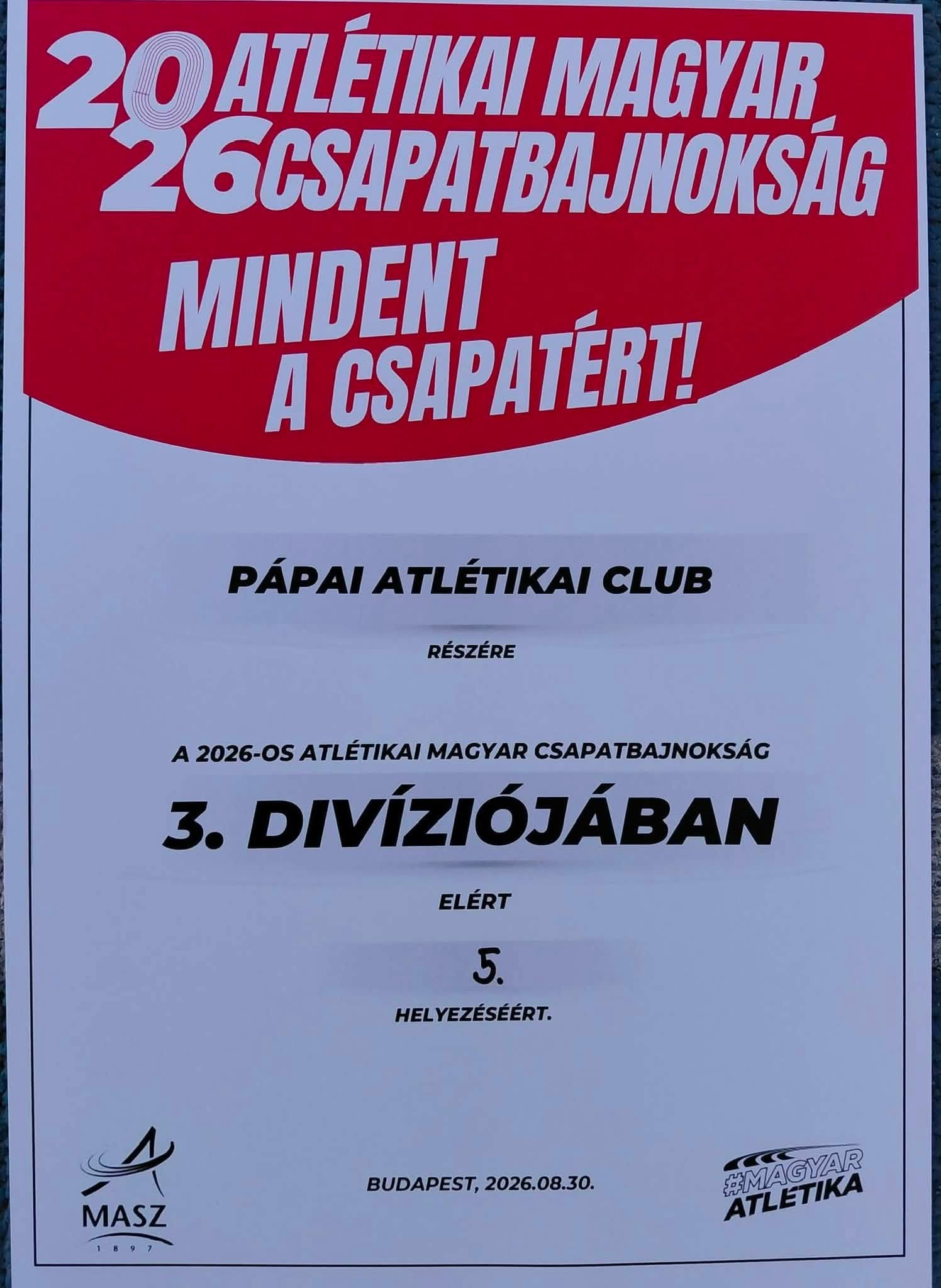 2026.09.28-29 Budapest, Lantos Mihály Sportközpont Atlétikai Magyar Csapatbajnokság 2026 - Pápai Atlétikai Club14